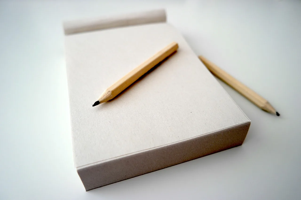 pencil, notepad, note, paper, office, desk, writing, blank, notebook, message, pad, business, education, work, page